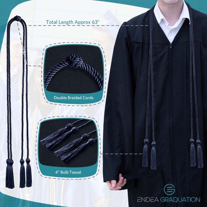 Endea Graduation Double Honor Cord (Navy Blue) - Image 3